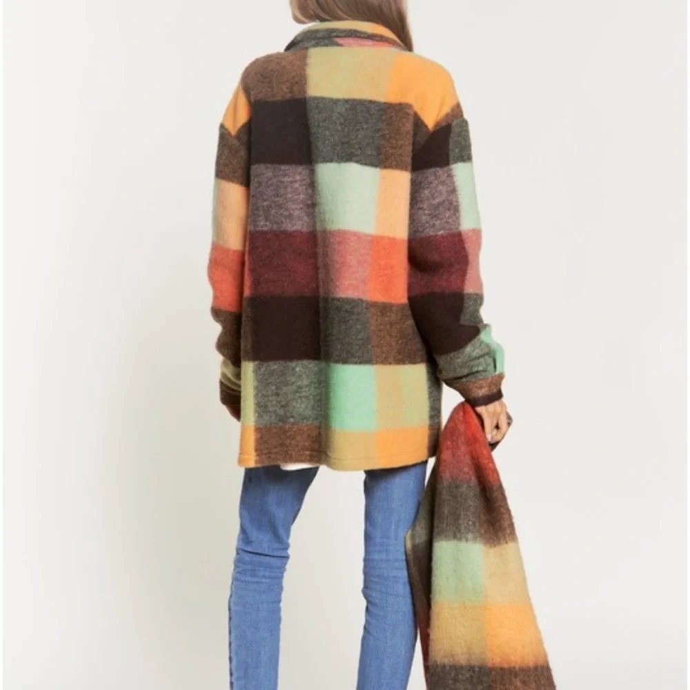 Cute Checkered Fleece Jacket - Picture 4 of 10